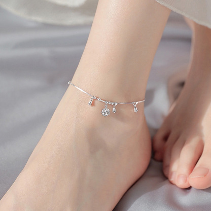 Elegant Silver & Gold Charm Anklet – Dainty Anklet for Women – Gift Je