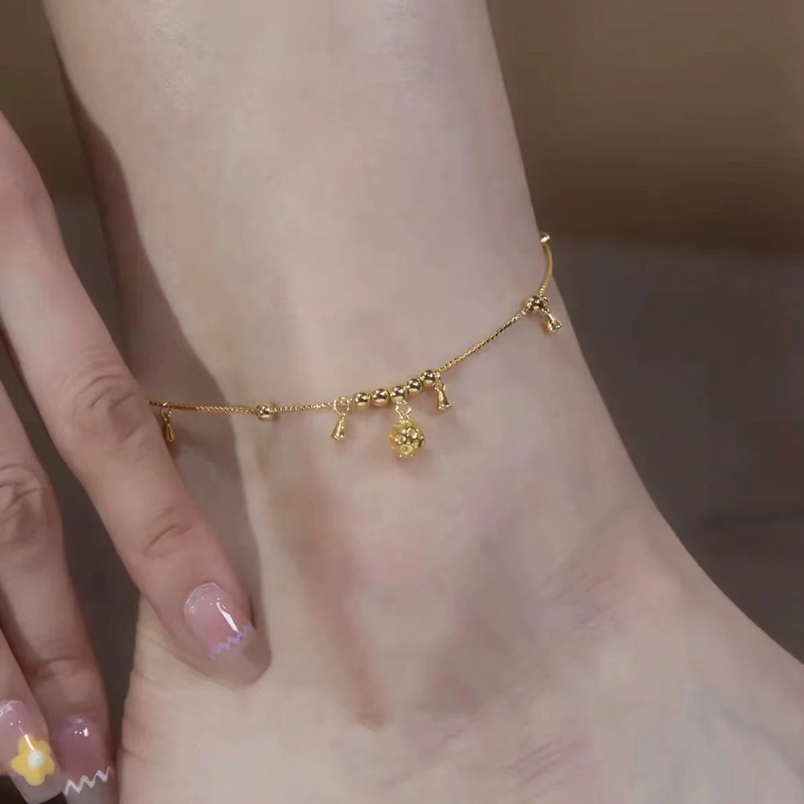 Elegant Silver & Gold Charm Anklet – Dainty Anklet for Women – Gift Jewellery for Her | Jessemade