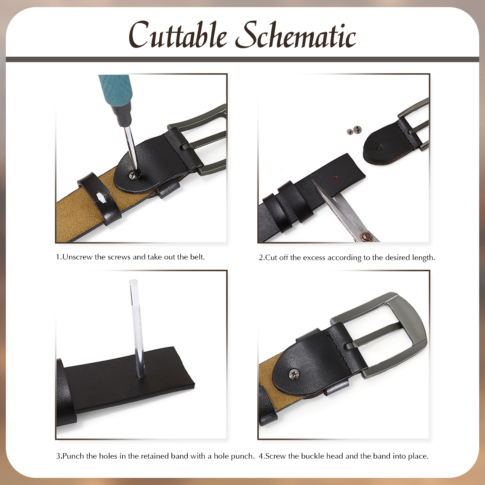 Personalised Men Leather Belt Custom 1 Text Black Brown Gifts for Dad | Jessemade-Jessemade AU