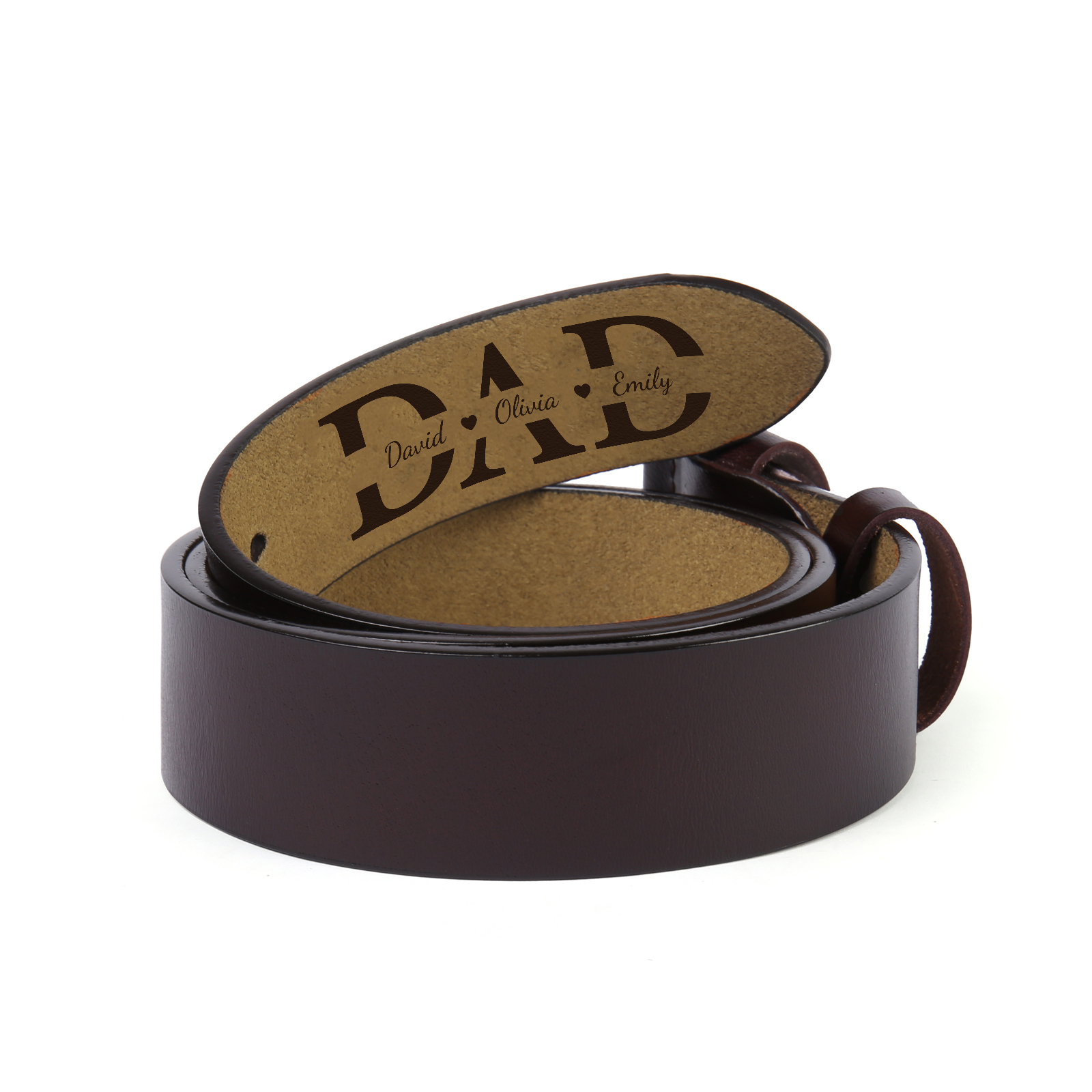 Personalised Men Leather Belt Custom 1 Text Black Brown Gifts for Dad | Jessemade-Jessemade AU