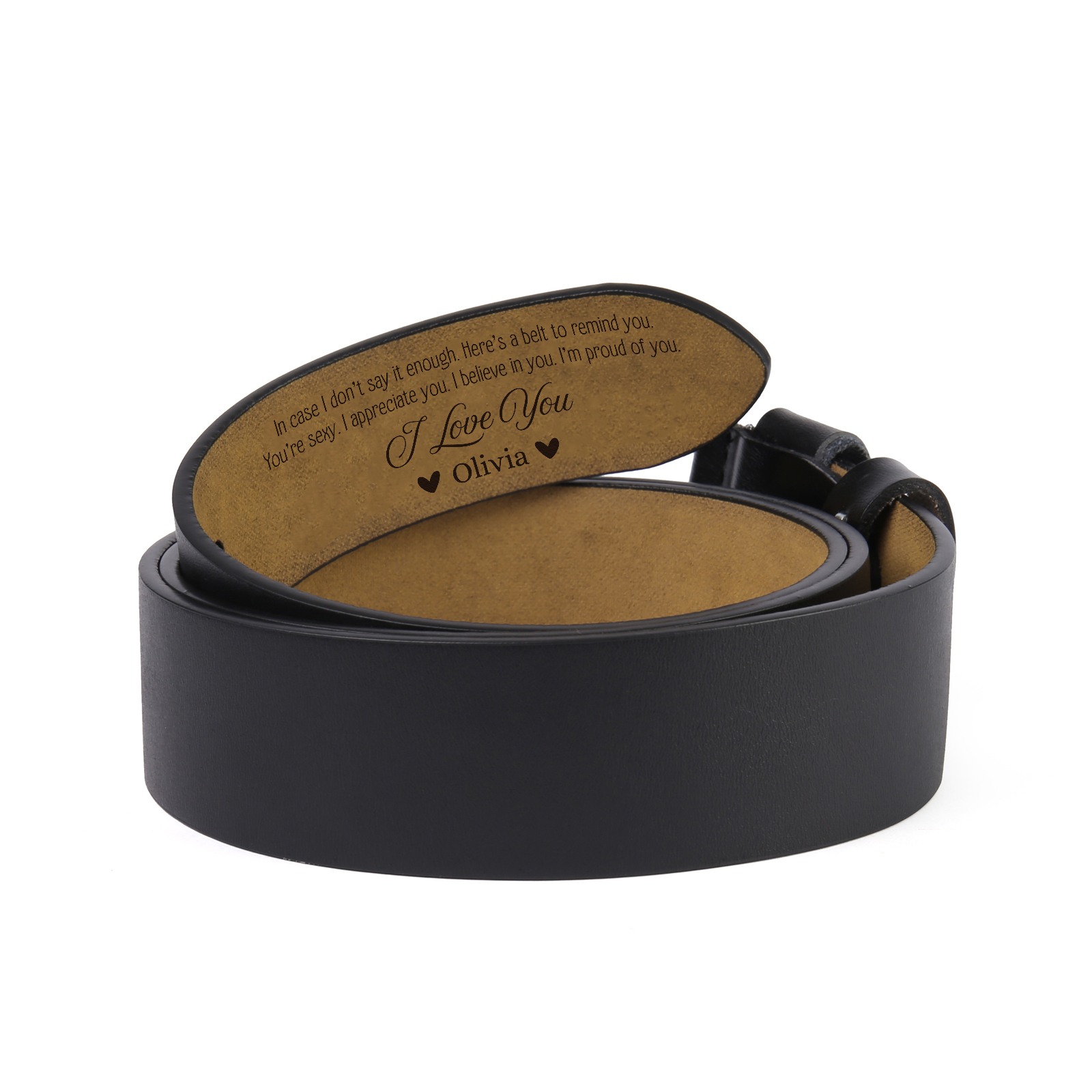 Personalised Men Leather Belt Custom 1 Name Black Brown Gifts for Husband | Jessemade-Jessemade AU