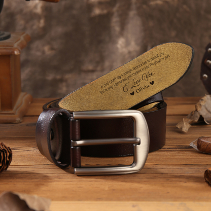 Personalised Men Leather Belt Custom 1 Name Black Brown Gifts for Husband | Jessemade-Jessemade AU