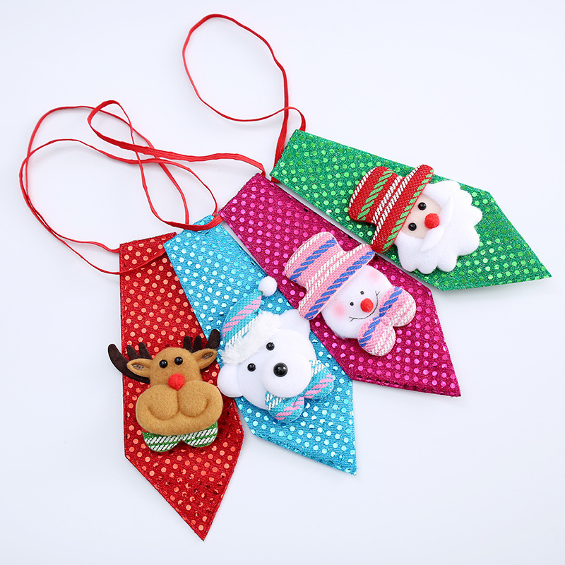 Festive Christmas Character Neck Tie Decorations for Kids