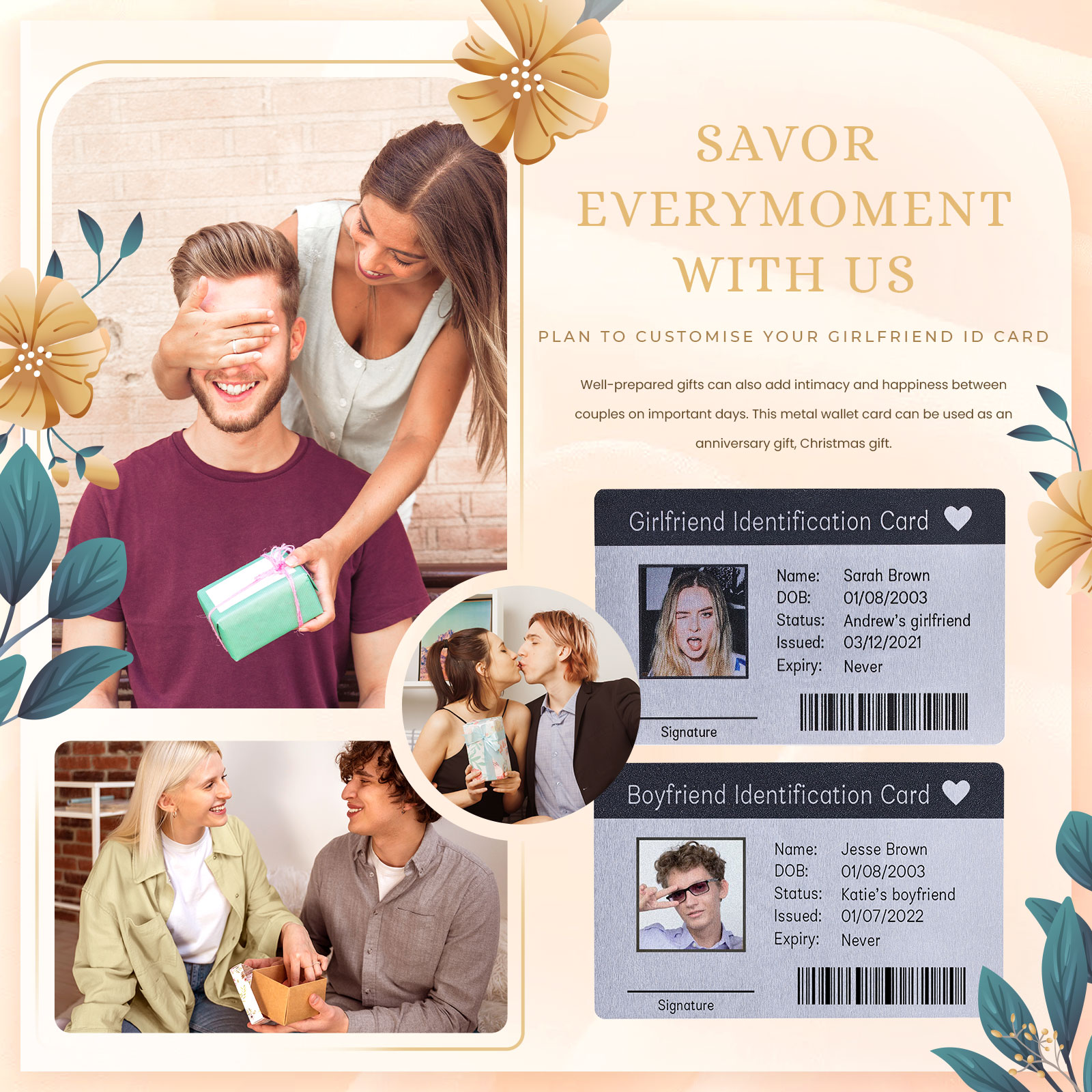 Girlfriend ID Card Custom Metal Wallet Card Personalised Gifts Boyfriend Gift Anniversary Gift For Boyfriend Christmas Gifts For Him