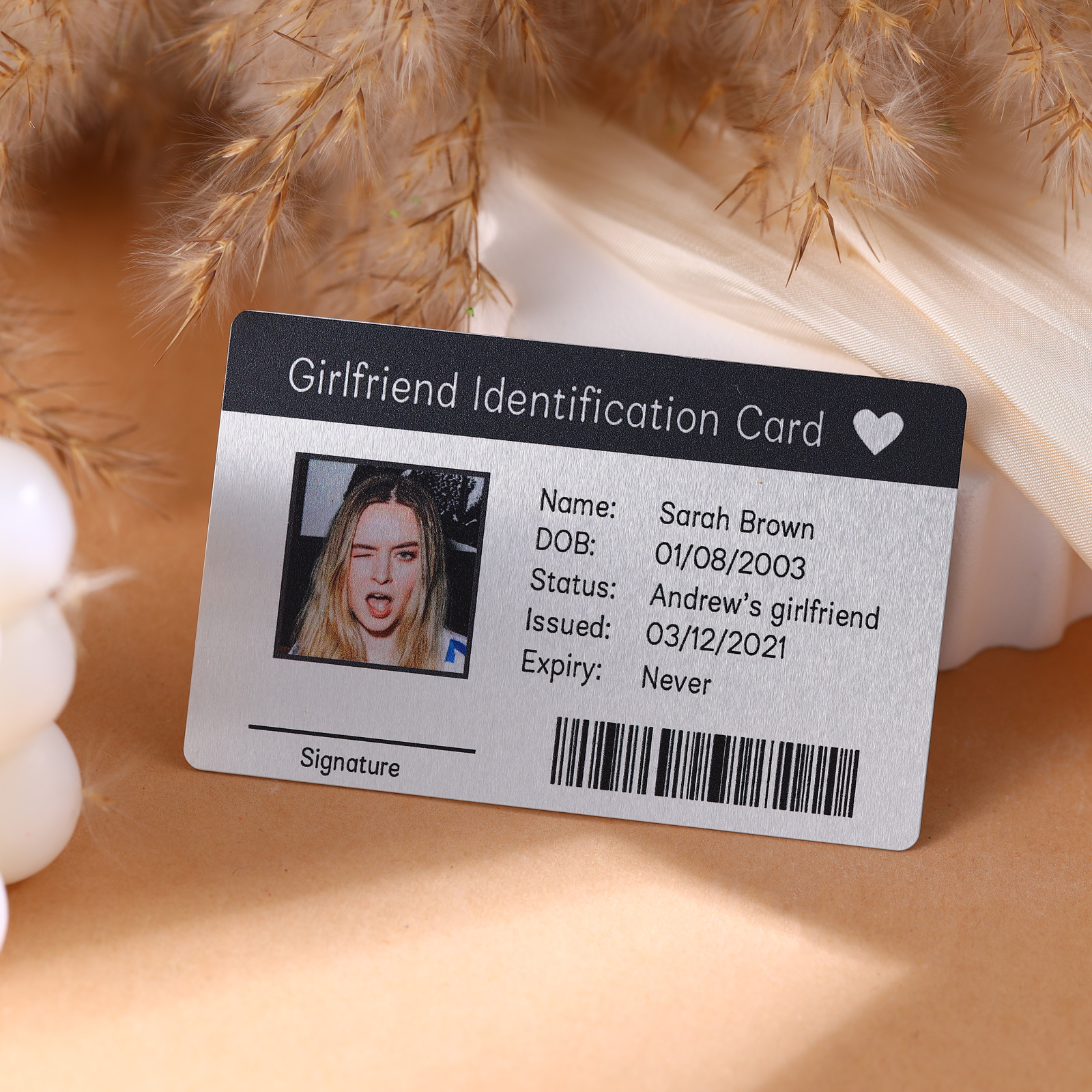 Girlfriend ID Card Custom Metal Wallet Card Personalised Gifts Boyfriend Gift Anniversary Gift For Boyfriend Christmas Gifts For Him