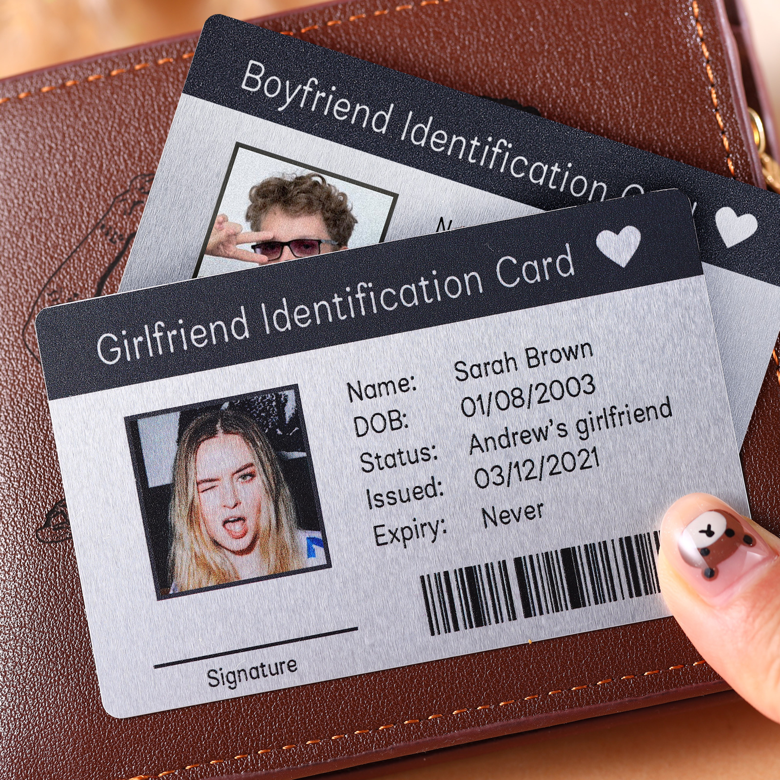 Girlfriend ID Card Custom Metal Wallet Card Personalised Gifts Boyfriend Gift Anniversary Gift For Boyfriend Christmas Gifts For Him