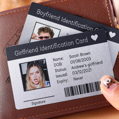 Girlfriend ID Card Custom Metal Wallet Card Personalised Gifts Boyfriend Gift Anniversary Gift For Boyfriend Christmas Gifts For Him