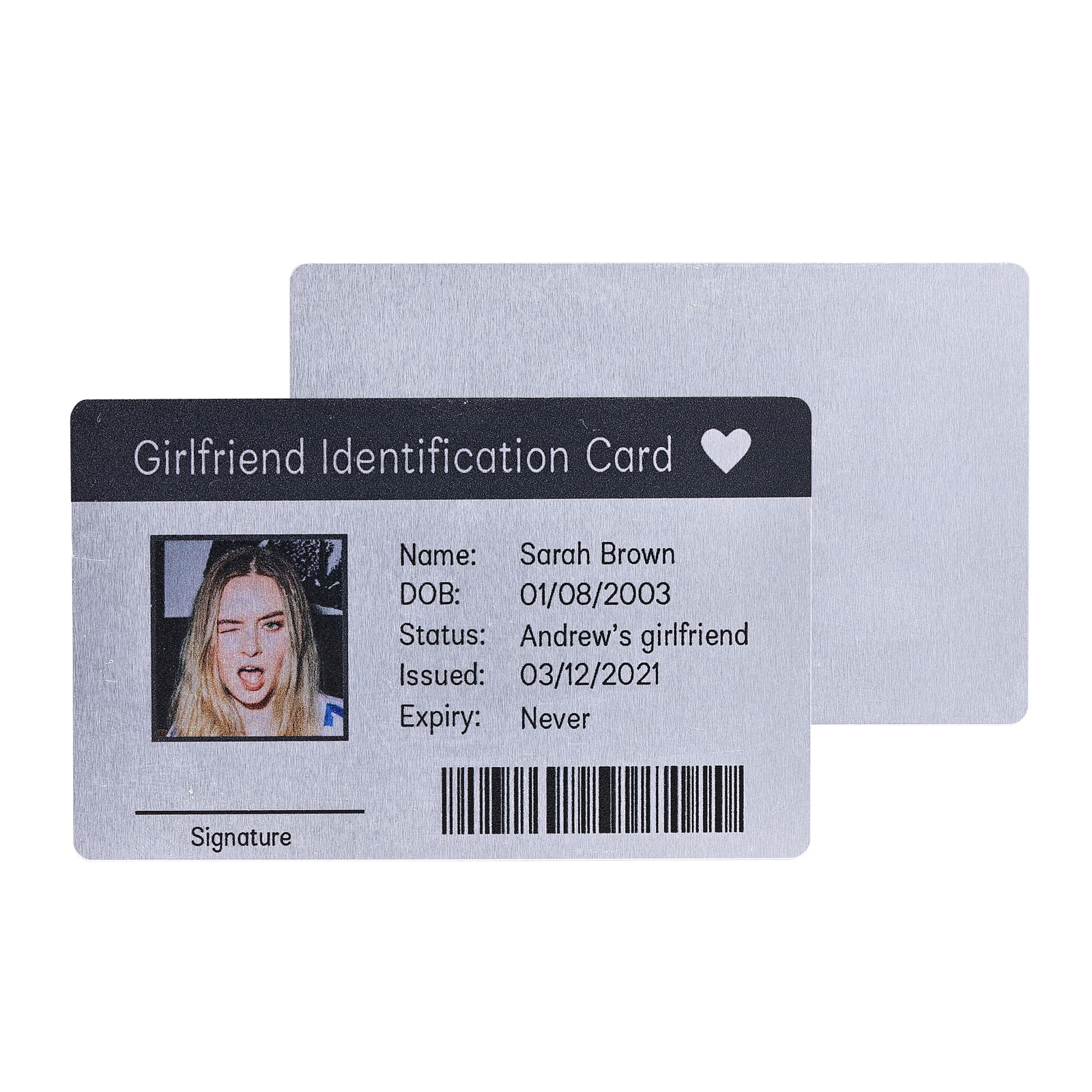 Girlfriend ID Card Custom Metal Wallet Card Personalised Gifts Boyfriend Gift Anniversary Gift For Boyfriend Christmas Gifts For Him