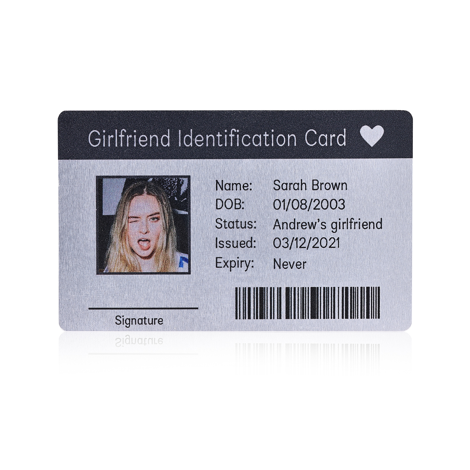 Girlfriend ID Card Custom Metal Wallet Card Personalised Gifts Boyfriend Gift Anniversary Gift For Boyfriend Christmas Gifts For Him