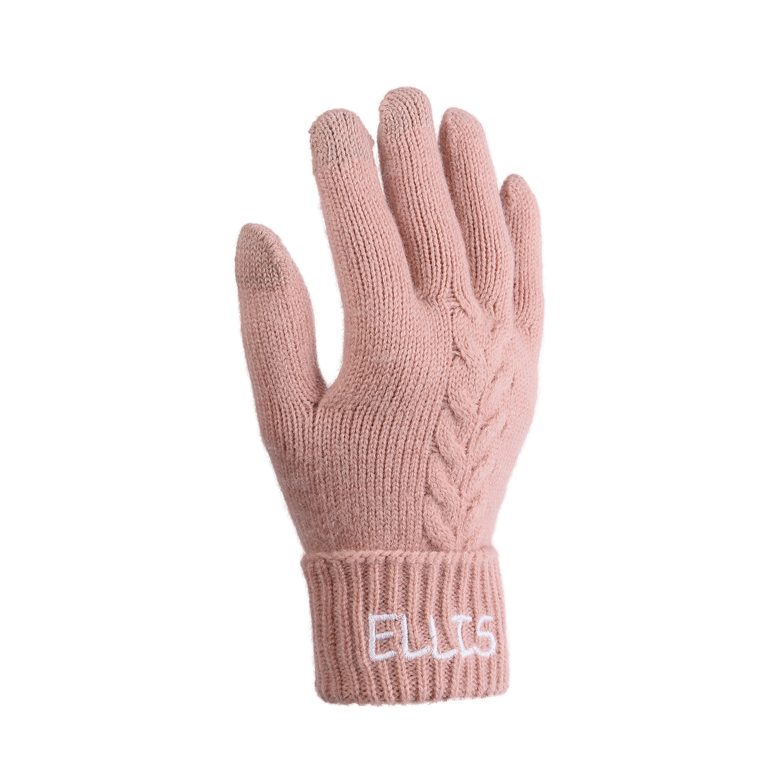 Personalised Winter Knit Gloves Thoughtful Custom Gift in Pink or Gray for Her or Him