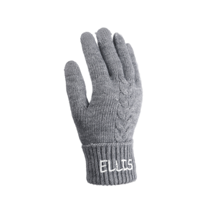 Personalised Winter Knit Gloves Thoughtful Custom Gift in Pink or Gray for Her or Him