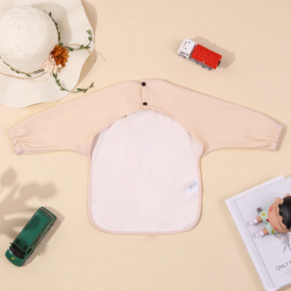 Personalised Baby Bibs Waterproof PU Feeding Bibs with Long Sleeves Large Pocket Gift for Her