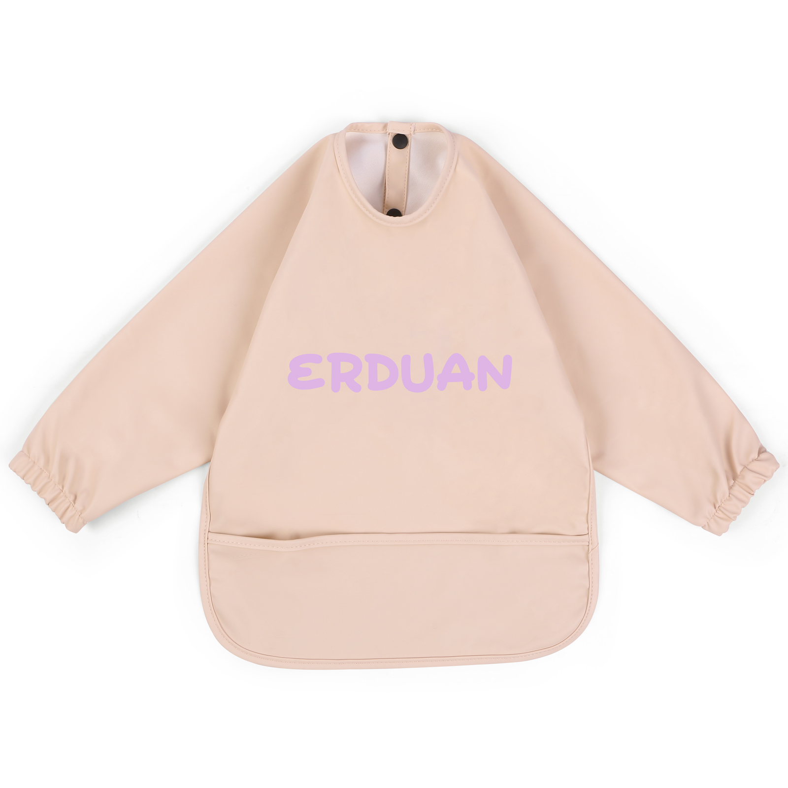 Personalised Baby Bibs Waterproof PU Feeding Bibs with Long Sleeves Large Pocket Gift for Her