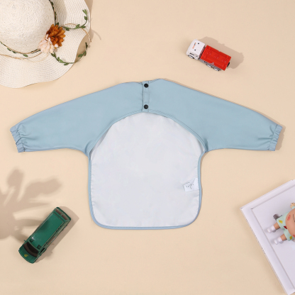 Personalised Baby Bibs Waterproof PU Feeding Bibs with Long Sleeves Large Pocket Gift for Her