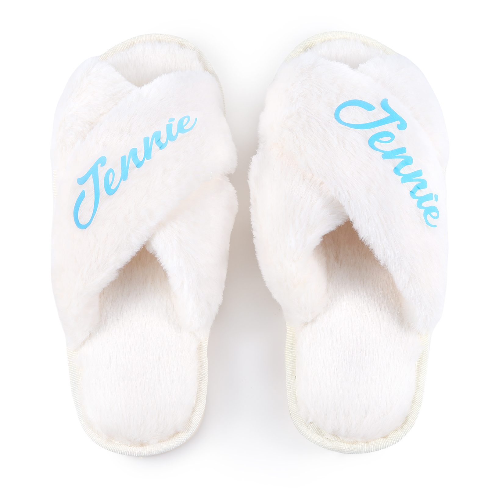 Personalised Soft House Slippers Custom Name Fluffy Slippers Gift for
