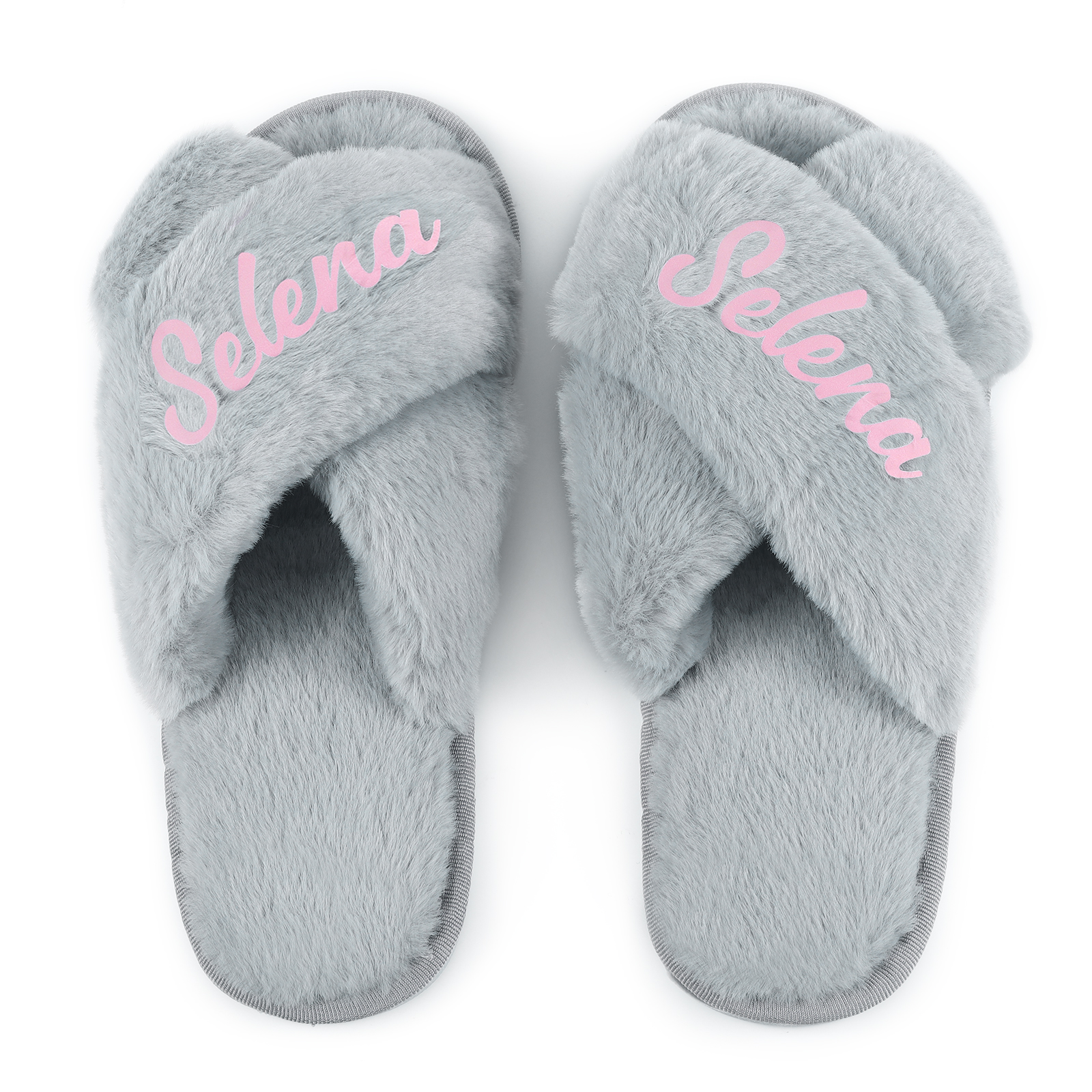 Personalised Soft House Slippers Custom Name Fluffy Slippers Gift for Her