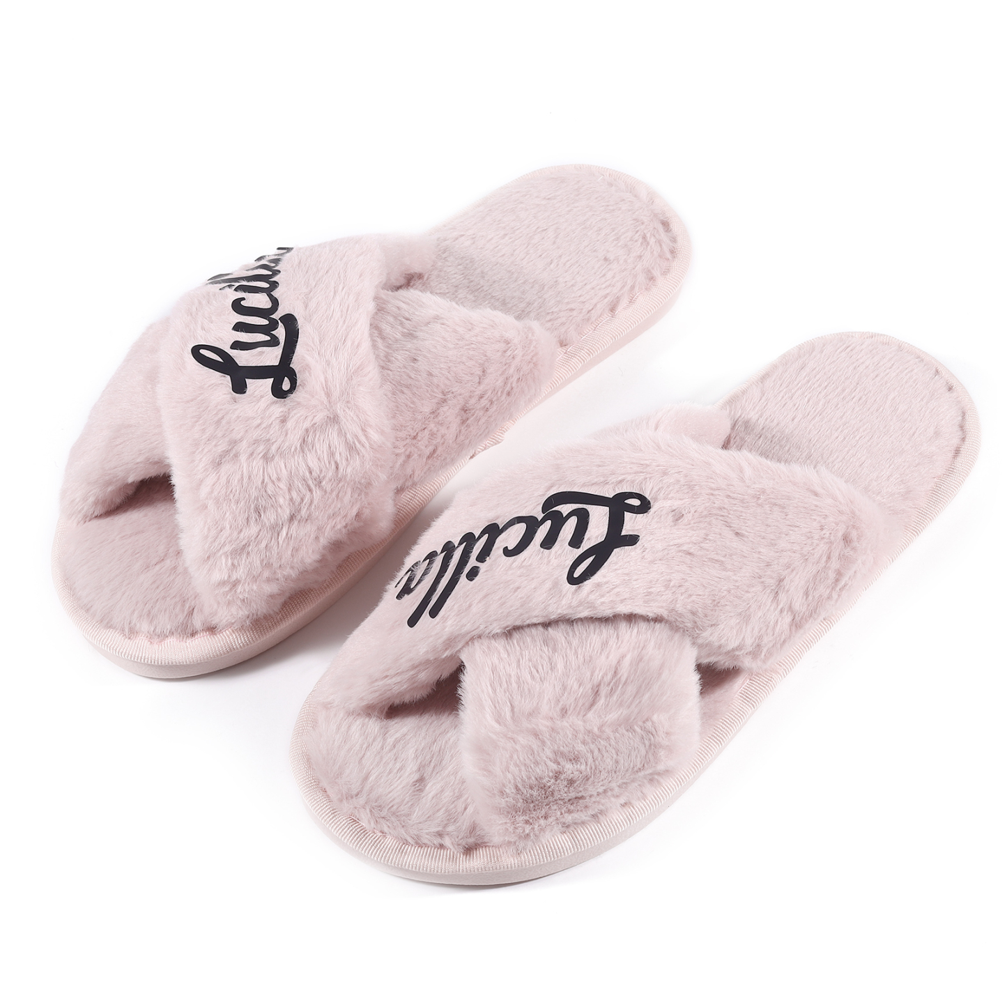 Personalised Soft House Slippers Custom Name Fluffy Slippers Gift for Her