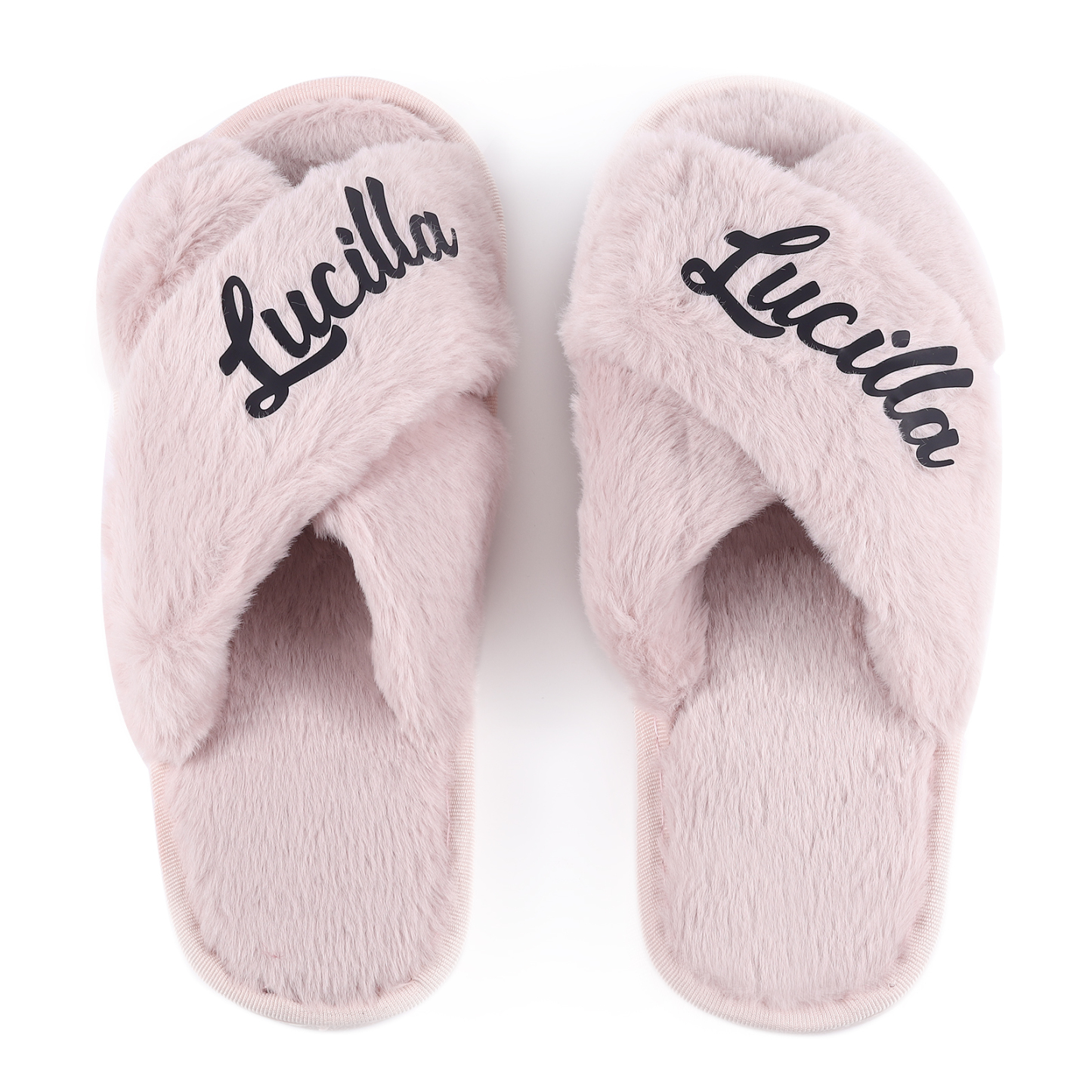 Personalised Soft House Slippers Custom Name Fluffy Slippers Gift for Her