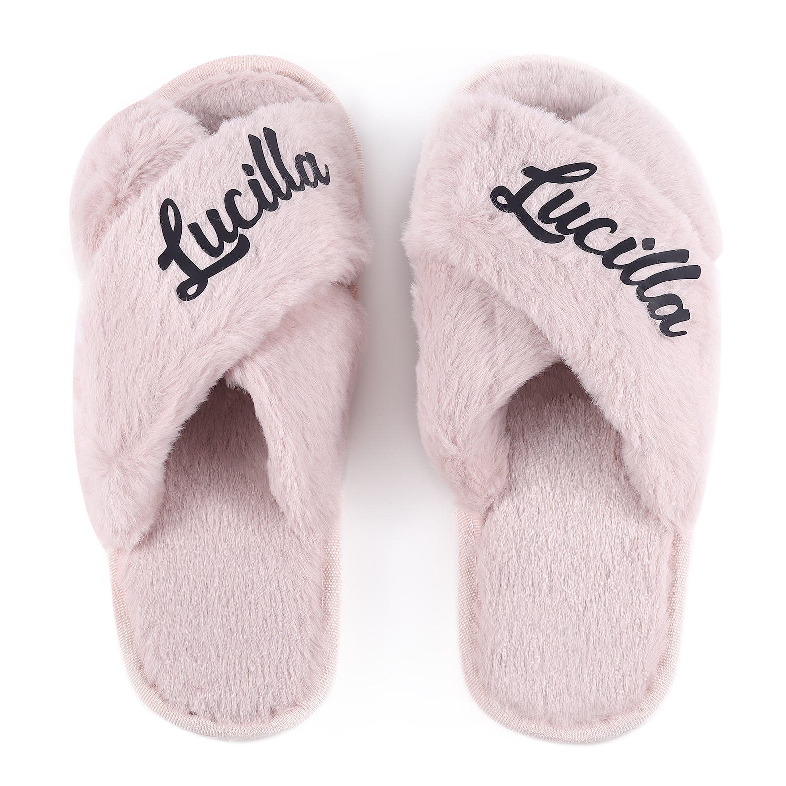 Personalised Soft House Slippers Custom Name Fluffy Slippers Gift for Her