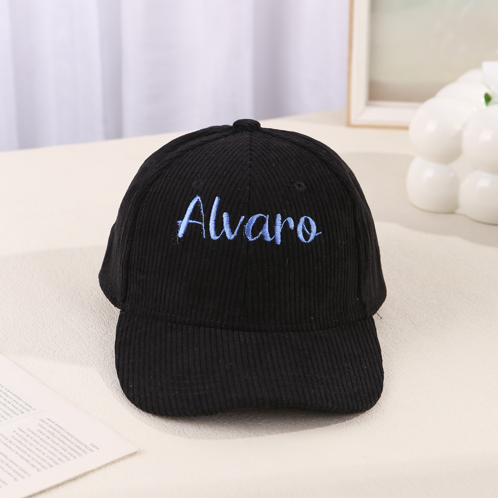 Personlized Ball Caps Autumn And Winter Embroidery Name Academic Men Women Baseball Hats Cotton Corduroy Fashion Warm Versatile Retro Street