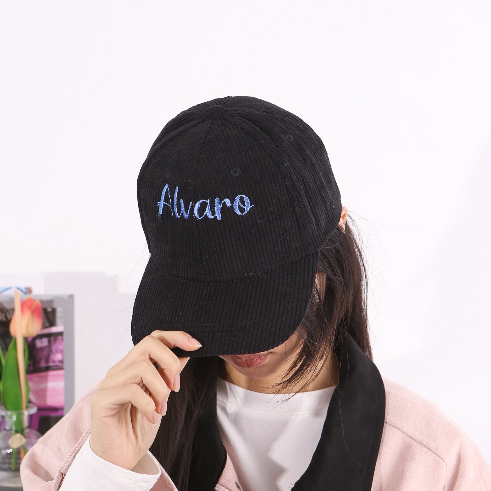 Personlized Ball Caps Autumn And Winter Embroidery Name Academic Men Women Baseball Hats Cotton Corduroy Fashion Warm Versatile Retro Street