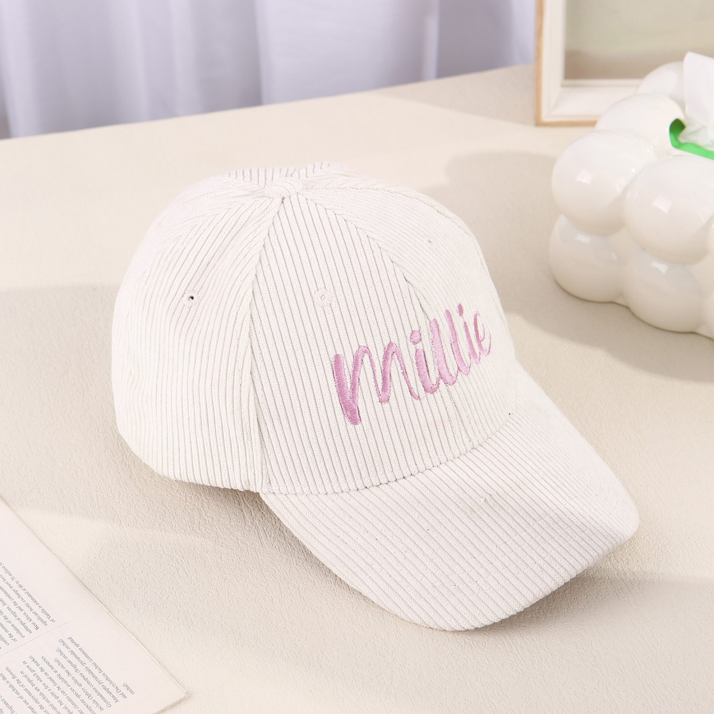 Personlized Ball Caps Autumn And Winter Embroidery Name Academic Men Women Baseball Hats Cotton Corduroy Fashion Warm Versatile Retro Street