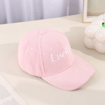 Personlized Ball Caps Autumn And Winter Embroidery Name Academic Men Women Baseball Hats Cotton Corduroy Fashion Warm Versatile Retro Street