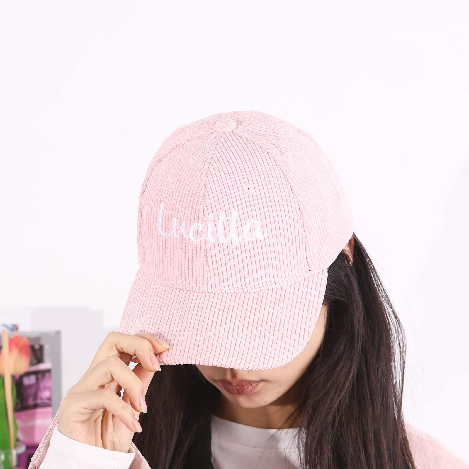 Personlized Ball Caps Autumn And Winter Embroidery Name Academic Men Women Baseball Hats Cotton Corduroy Fashion Warm Versatile Retro Street