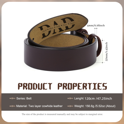 Personalised Leather Belt for Men 2-5 Custom Names Black & Brown Three Length Options