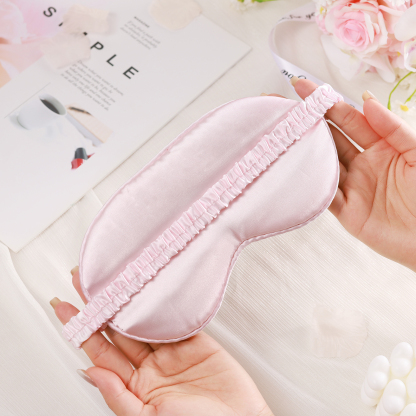 Personalised Light Pink Silk Sleep Mask Elegant Custom Name Eye Mask Six Colour Gift for Her