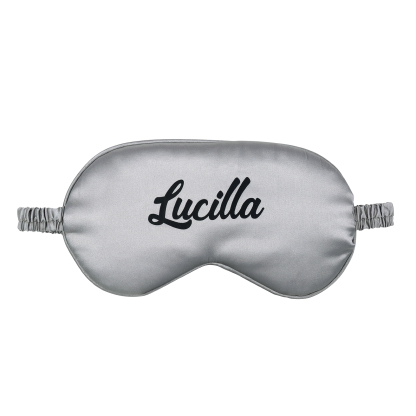 Personalised Light Pink Silk Sleep Mask Elegant Custom Name Eye Mask Six Colour Gift for Her