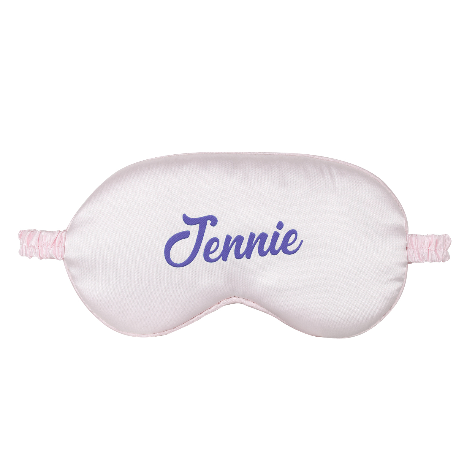 Personalised Light Pink Silk Sleep Mask Elegant Custom Name Eye Mask Six Colour Gift for Her