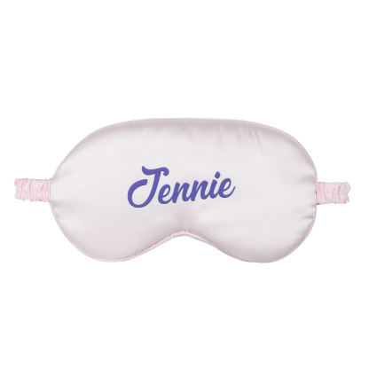 Personalised Light Pink Silk Sleep Mask Elegant Custom Name Eye Mask Six Colour Gift for Her