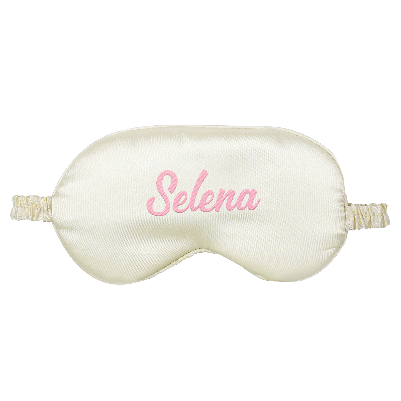 Personalised Light Pink Silk Sleep Mask Elegant Custom Name Eye Mask Six Colour Gift for Her