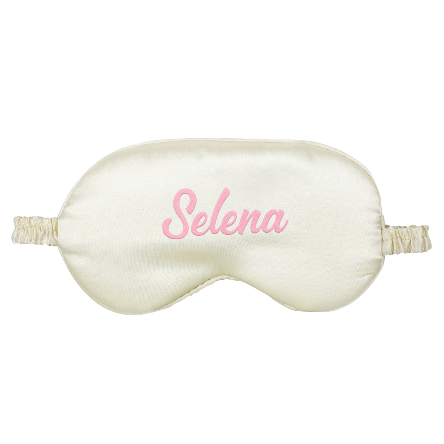 Personalised Light Pink Silk Sleep Mask Elegant Custom Name Eye Mask Six Colour Gift for Her