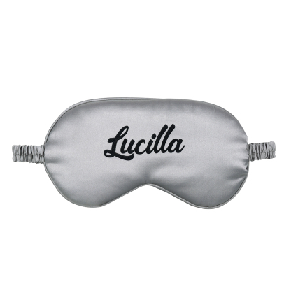 Personalised Light Pink Silk Sleep Mask Elegant Custom Name Eye Mask Six Colour Gift for Her