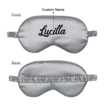Personalised Light Pink Silk Sleep Mask Elegant Custom Name Eye Mask Six Colour Gift for Her
