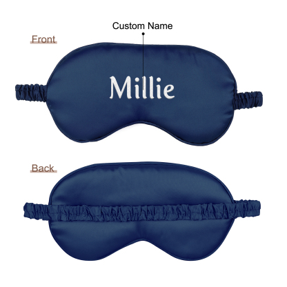 Personalised Light Pink Silk Sleep Mask Elegant Custom Name Eye Mask Six Colour Gift for Her