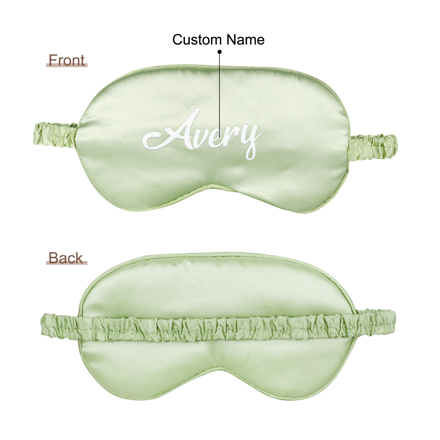 Personalised Light Pink Silk Sleep Mask Elegant Custom Name Eye Mask Six Colour Gift for Her