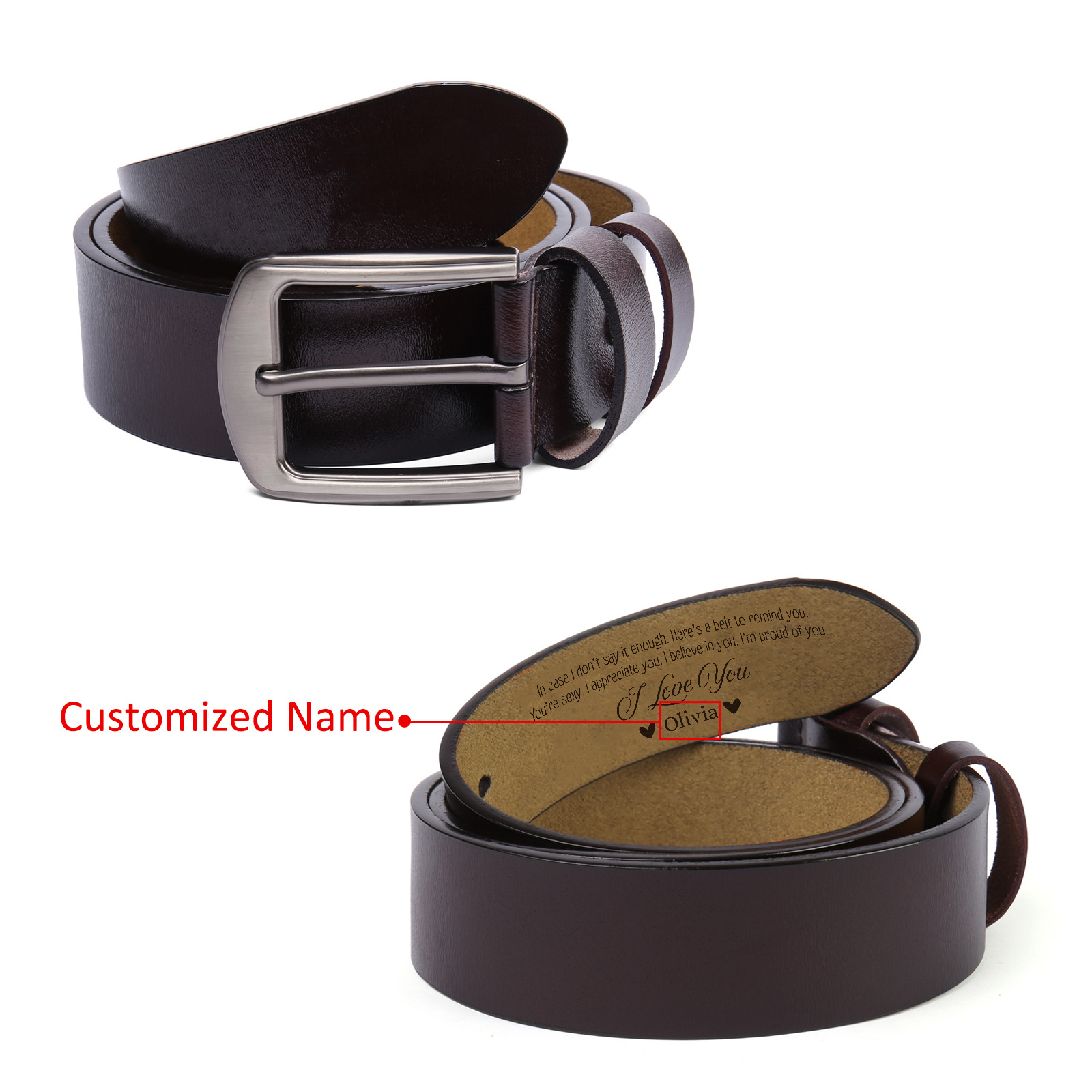 Personalised Belt Engraved with 1 Name Your Sexy I Appreciate You Gift for Him