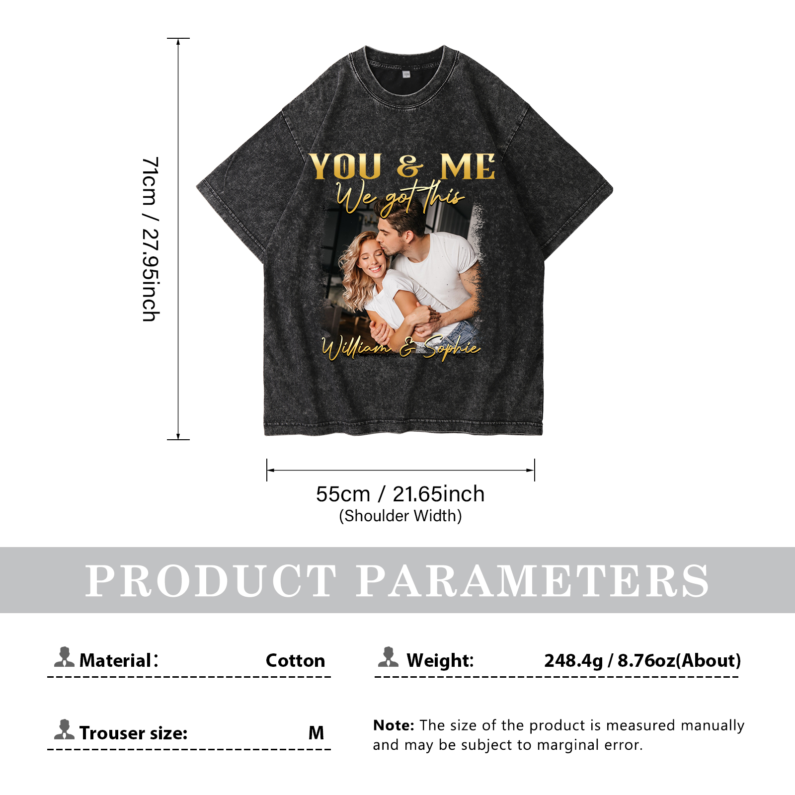 Personalised Couple Black T-Shirts You and Me We Got This Valentine’s Day Gift