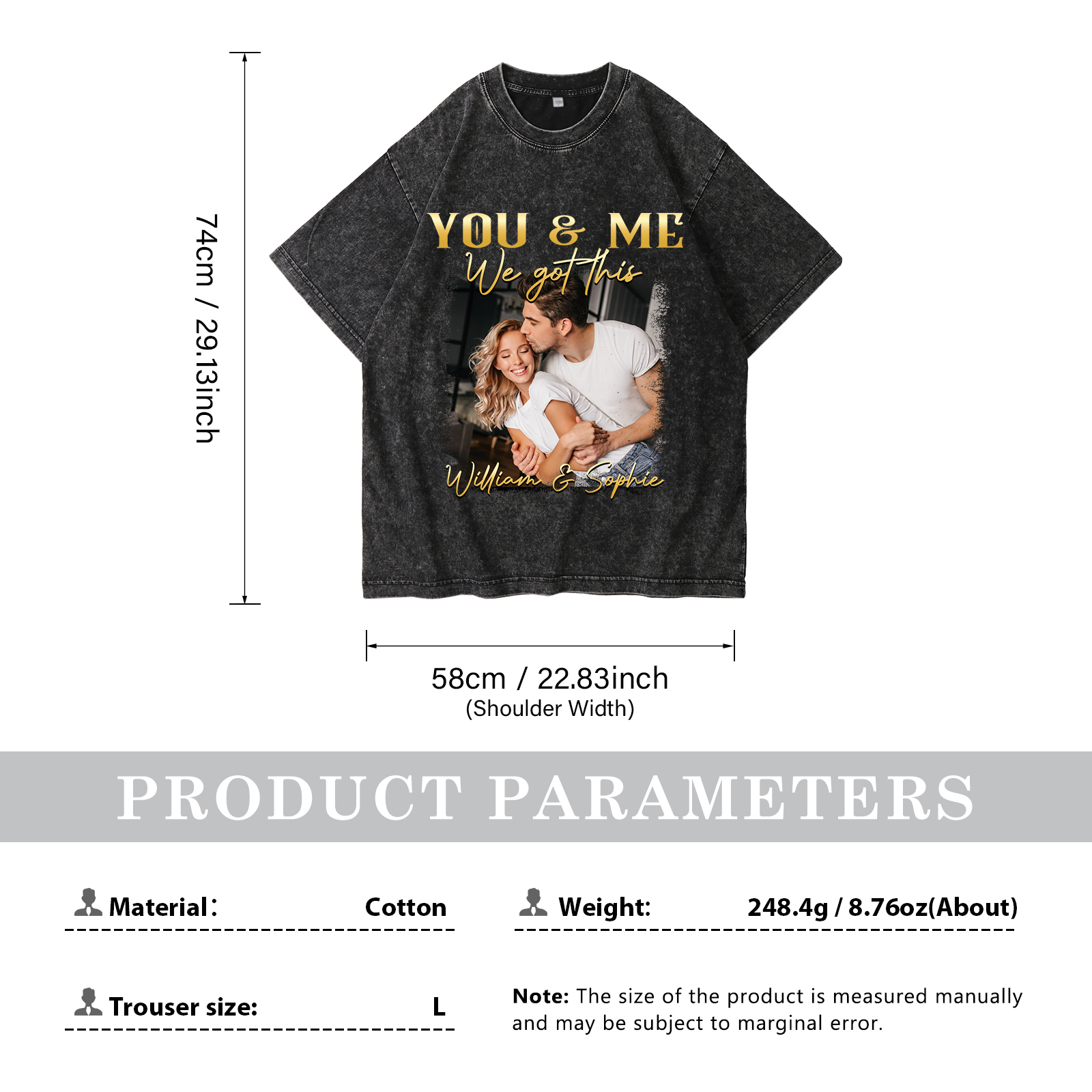 Personalised Couple Black T-Shirts You and Me We Got This Valentine’s Day Gift