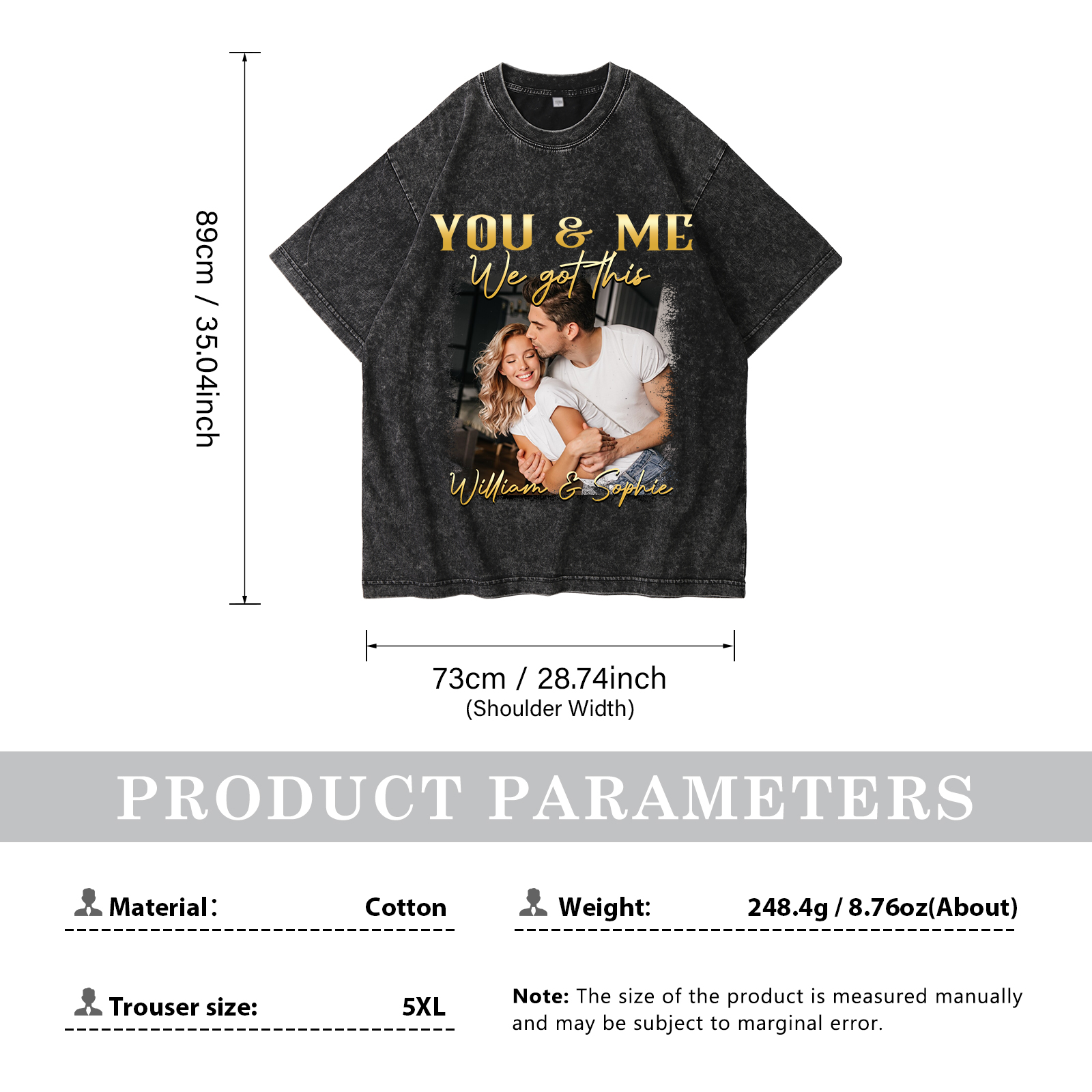 Personalised Couple Black T-Shirts You and Me We Got This Valentine’s Day Gift