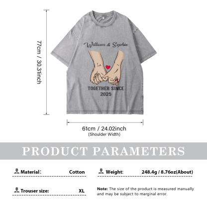 Personalised Couple Gray T Shirts Together Since Pinky Promise Gift for Valentine’s Day