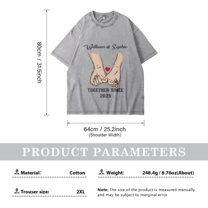 Personalised Couple Gray T Shirts Together Since Pinky Promise Gift for Valentine’s Day