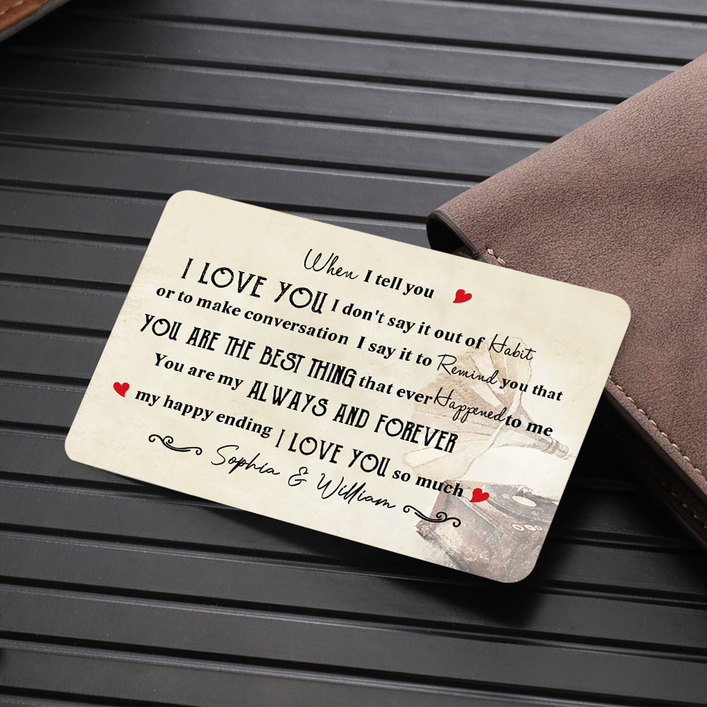 Personalised Wallet Card You Are My Always and Forever Valentines Day Gift for Him
