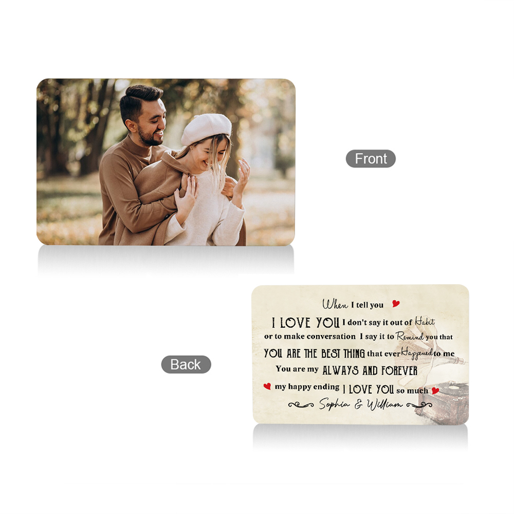 Personalised Wallet Card You Are My Always and Forever Valentines Day Gift for Him