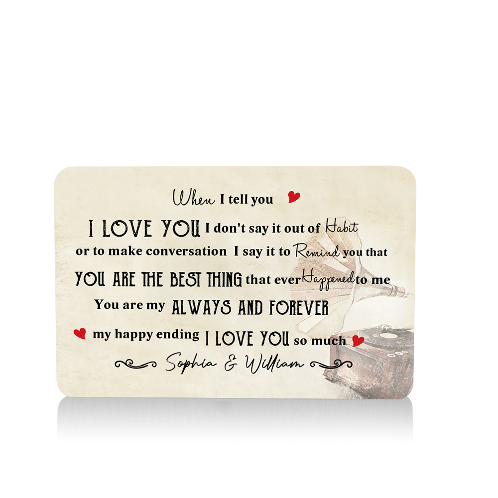 Personalised Wallet Card You Are My Always and Forever Valentines Day Gift for Him