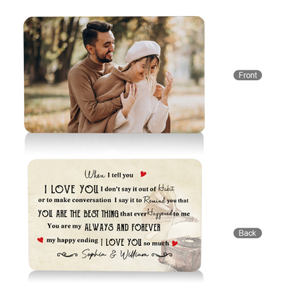 Personalised Wallet Card You Are My Always and Forever Valentines Day Gift for Him
