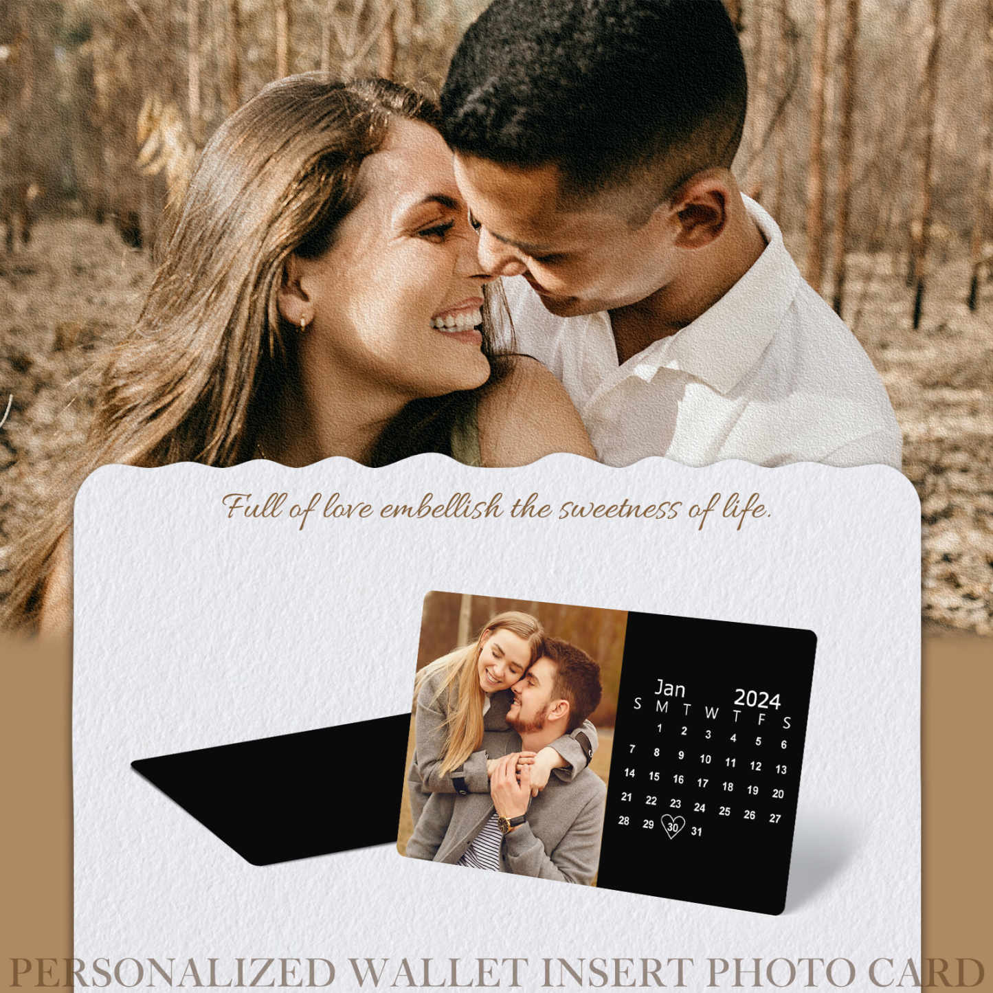 Personalised Wallet Card Cherish Every mument Valentines Day Gift for Him